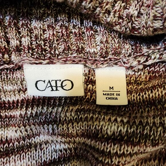 Cato Womens Cardigan Sweater Size M Burgundy 1-Button Shawl Collar Long Sleeve - Picture 6 of 10